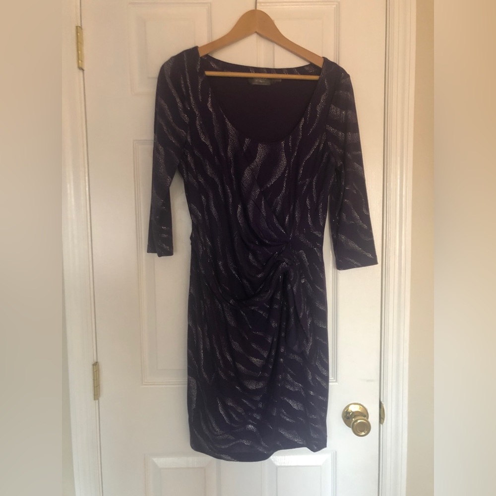 Guess purple/silver zebra striped dress